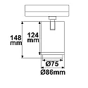 ISOLED 3-phase spot 42W - 20°-70° ON-OFF switchable, focusable, cardanic swivelling IP20, white matt 