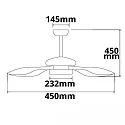 ISOLED Ceiling fan 3 WING with lighting, with remote control IP20, brown 