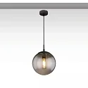 pendant luminaire INFINITY SMOKY GLASS 25 1 flame, round E27 IP20, black dimmable