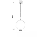 ISOLED Pendelarmatuur INFINITY SMOKY GLASS 25 1-vlams, rond E27 IP20, zwart dimbaar