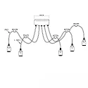 ISOLED pendant luminaire SPIDER 1 5 flames, round, without shade E27 IP20, black dimmable