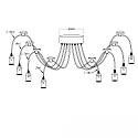 ISOLED Pendelarmatuur SPIDER 1 8-vlams, rond, zonder lampenkap E27 IP20, zwart dimbaar