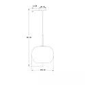 ISOLED pendant luminaire INFINITY SMOKY GLASS 30 1 flame E27 IP20, black dimmable