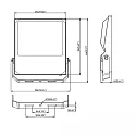 ISOLED floodlight HEQ 240W swivelling, symmetrical beam direction IP66, anthracite 