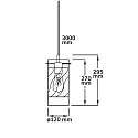 ISOLED Pendelarmatuur INFINITY SMOKY CURLED GLASS cilindrisch, met open kabel, 2-polig E27 IP20, zwart dimbaar