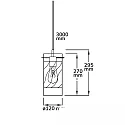 ISOLED Pendelarmatuur INFINITY SMOKY CURLED GLASS cilindrisch, met open kabel, 2-polig E27 IP20, zwart dimbaar