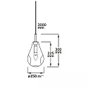 ISOLED pendant luminaire INFINITY BLACK GLASS with open cable, 2-pole E14 IP20, black dimmable
