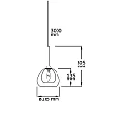 ISOLED pendant luminaire INFINITY CLEAR/WHITE GLASS with open cable, 2-pole E14 IP20, black dimmable