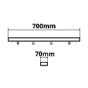 ISOLED canopy INFINITY LONG BLACK 2 2-fold, long, without lamp socket