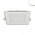 Downlight hoekig, plat, verblindingsvermindering IP42, wit dimbaar