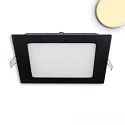 Downlight hoekig, plat, verblindingsvermindering IP42, zwart dimbaar