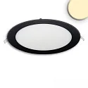 Downlight plat, rond, verblindingsvermindering IP42, zwart dimbaar