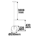 pendant luminaire INFINITY BLACK ROUND GLASS 25CM round E27 IP20, smoky colour, black dimmable