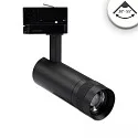3-phase spot FLEX-SPOT 8W 22-55° PHASE focusable, cardanic swivelling IP20, black dimmable