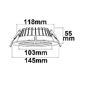 ISOLED Downlight REFLECTOR - 150 LM/W rond, ingebouwde versie, CCT Switch, UGR < 19 IP44, dimbaar