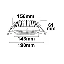 ISOLED Downlight REFLECTOR - 150 LM/W rond, ingebouwde versie, CCT Switch, UGR < 19 IP44, dimbaar