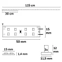 ISOLED LED module T5/T8 EXCHANGE MODULE 830, 115CM, MINIAMP - 170LM/W met stekker, 2-polig