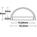 ISOLED Afdekking COVER26 (T5/T8 EXCHANGE MODULE) - 145CM lang, halfrond, opaal, gesatineerd