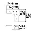 ISOLED corner connector CORNER 90° HORIZONTAL - TRACK48 SURFACE FLAT isolated, mechanical, horizontal, black