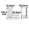 ISOLED corner connector CORNER 90° HORIZONTAL - TRACK48 RECESSED isolated, mechanical, horizontal, black