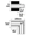 ISOLED Hoekverbinder CORNER 90° VERTICAL - TRACK48 DRYWALL geïsoleerd, mechanisch, verticaal, zwart
