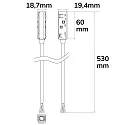 ISOLED Voeding TRACK48 - 50CM CABLE DALI aanstuurbaar, 4-polig, universeel, zwart