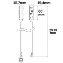 ISOLED Voeding TRACK48 - 200CM CABLE DALI aanstuurbaar, 4-polig, universeel, zwart
