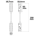 ISOLED Flex connector TRACK48 - FLEXIBLE 180° DALI aanstuurbaar, 4-polig, universeel, zwart