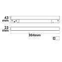 ISOLED Railspots LINEAR LINE+ 30CM - TRACK48 (DALI) stijf, DALI aanstuurbaar, magnetische montage IP20, zwart dimbaar