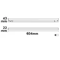 ISOLED Railspots LINEAR LINE+ 60CM - TRACK48 (DALI) stijf, DALI aanstuurbaar, magnetische montage IP20, zwart dimbaar