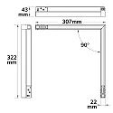 ISOLED Railspots CORNER 90° HORIZONTAL - TRACK48 stijf, schakelbaar, magnetische montage IP20, zwart 