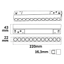 ISOLED Railspots GRID 22CM - TRACK48 (DALI) draaibaar, DALI aanstuurbaar, UGR < 19, magnetische montage IP20, zwart dimbaar