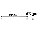 linear luminaire HIGH PROTECTON, IP69K FOOD SAFE shockproof, switchable, wired through IP69K