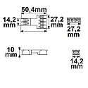 ISOLED Aansluiting INPUT 2X2-POLE / OUTPUT 0.5-2.5MM² - MAX. 250V/10A 2-polig, bekabeld