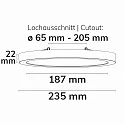 ISOLED Opbouw-/inbouwarmatuur FLEX PRO DN235 CCT Switch, instelbaar IP44, wit dimbaar