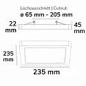 ISOLED Opbouw-/inbouwarmatuur FLEX PRO 235X235 CCT Switch, instelbaar IP44, wit dimbaar