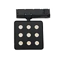 ISOLED 3-fase Spot MATRIX ON-OFF vierkant, UGR < 19, schakelbaar, met Lensoptiek, cardanisch draaien IP20, zwart 