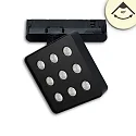 3-phase spot MATRIX DALI square, UGR < 19, with lens optics, on/off, cardanic swivelling IP20, black dimmable