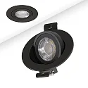 ISOLED Inbouwspot SPHERE-68 draaibaar IP54, zwart dimbaar