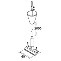 ISOLED 3-fase Kabelophang CLASSIC SURFACE mechanisch, 1 Stuk, met Plafondcup, aluminium