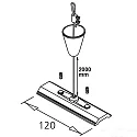 ISOLED toebehoren Touwophanging CLASSIC SURFACE mechanisch, 1 Stuk, met Plafondcup, rvs 200cm