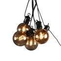 light chain GLOBE 10 flames, starter set IP44 24 V 15W 1850K 2000cm, black dimmable