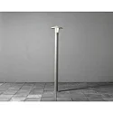 Floor luminaire HEIMDAL, E27 max. 60W, silver, aluminium / opal glass