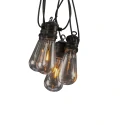 light chain GLOBE 10 flames IP44 5 V 3,6W 2100K 1450cm, clear, black 