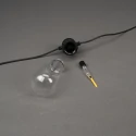 Konstsmide light chain GLOBE 10 flames IP44 5 V 3,6W 2100K 1450cm, clear, black 