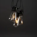 Konstsmide light chain GLOBE 10 flames IP44 5 V 3,6W 2100K 1450cm, clear, black 