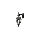 Wall luminaire PALLAS DOWN BIG, height 53.5cm, E27 max. 60W, black aluminium / smoked acrylic glass