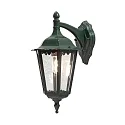 Wandarmatuur voor buitenshuis FIRENZE down E27 IP43, groen, transparant