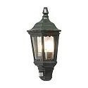 Wandarmatuur voor buitenshuis FIRENZE met bewegingsmelder E27 IP43, groen, transparant