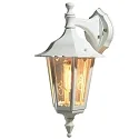 Outdoor wall luminaire FIRENZE DOWN, E27 max. 60W, white aluminium / clear glass